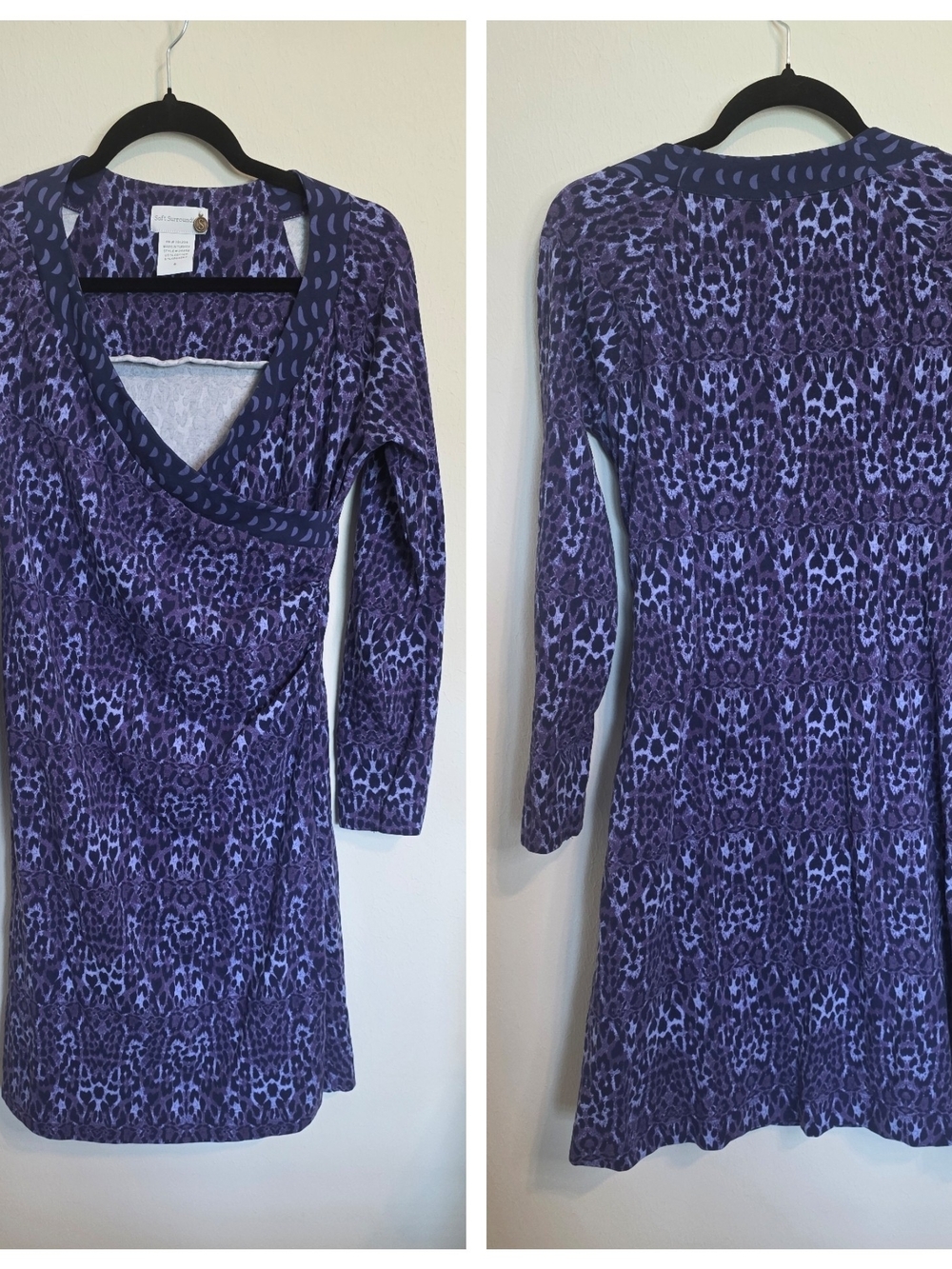 Soft Surroundings Purple and Lavender Animal-Print Top
